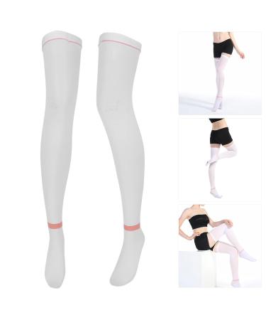 Fyearfly Compression Stockings - 15-20 mmHg Breathable Thigh High Support Stockings for Optimal Comfort - White - Buy Online on GoSupps.com