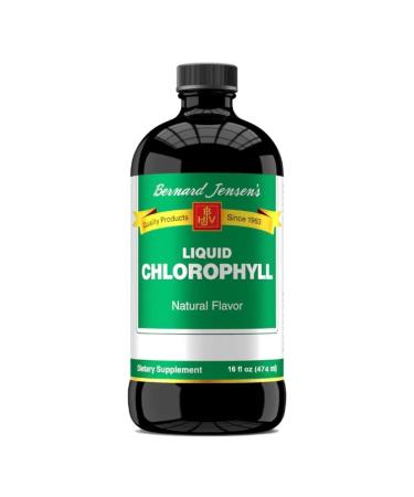 Bernard Jensen's 100% Pure Natural Chlorophyll Flavor Liquid Supplement | Promotes Alkaline Ph | Helps to Cleanse Blood | 16 Fluid Ounce (474 ml)