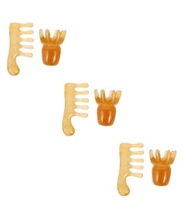 FRCOLOR 6 STK Massage comb from Harz Anti-Aging-Guasha-Board Guasha-Walze Head and head skin massage device Guasha muscle pain Tools Hair anti-fold beeshaharz roll