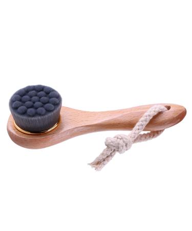 Facial Cleansing Brush Manual Face Brush Bamboo Charcoal Bristles Wooden Handle for Washing Face Deep Pore Exfoliation Wash Makeup Massaging Brush
