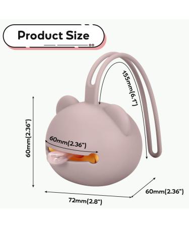 Airfish Silicone Pacifier Box 2 Pack - BPA-Free Baby Bear Travel Storage Case in Beige & Pink | Ideal Pacifier Holder for Girls - Buy Online on GoSupps.com