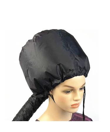 Safety Hair Dryer Cap Portable Soft Drying Salon Baking Oil Hat for Hand Held Hair Dryer Attachment Home (Black)