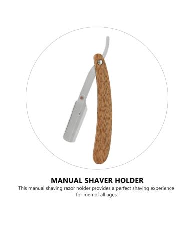 FRCOLOR Red Sandalwood Manual Shaver for Men - Durable Beard Shaver Tool with Catcher & Holder | 1 Count (Khaki - Buy Online on GoSupps.com