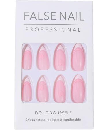 Valentine's Day False Nails Pink Heart Press on Nails Almond Stick on Nails French Short Fake Nails 24pcs for Women and Girls (Color : Pink Size : 24 Piece Assortment) - Buy Online on GoSupps.com