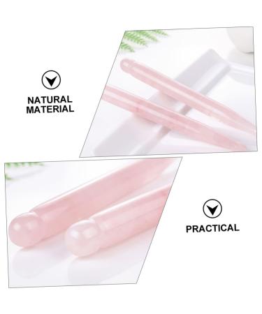 Beavorty Rose Quartz Acupuncture Pen - Crystal Massage Tool for Women | Gua Sha Facial Massager & Body Shaving | Natural Jade Pink 12x1.3cm - Buy Online on GoSupps.com