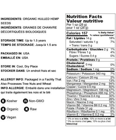 Organic Paraguayan Hemp Seeds 8 lbs - Non-GMO Raw Hearts | Hulled, Kosher, Vegan | Omega 3 & 6 | Protein-Rich for Smoothies, Oatmeal, Salads - Keto-Friendly - Buy Online on GoSupps.com