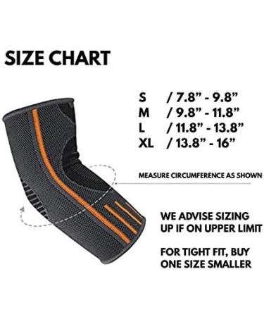VITTO Elbow Support Compression Sleeve for Men & Women - Tendonitis Arthritis Tennis Golfers Elbow Strap - Weightlifting Sleeves (S Grey Pair) - Buy Online on GoSupps.com