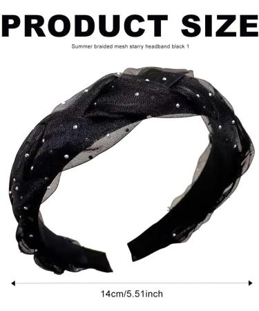 Mesh Headband Rhinestone Headband Padded Hairband Tiara for Women Princess Tiara Bride Headband Wide Hair Band Dot Classical Headband Fashion Hair Accessories Headband for Women and Girls (A) - Buy Online on GoSupps.com