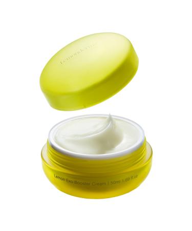 Lemonshot Exo:Booster Cream Exosomes Vegan Vitamin C Moisturizer with Jeju Lemon & 10 Vitamin Liposome Hydrating Anti-Aging Cream for Even Skin Tone Firming & Barrier Repair (1.7oz/50ml)