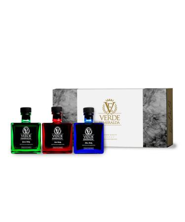 Verde Esmeralda - Native Olive Oil Extra - Packing Gemstones 3x500ml.Oil from Ja n (Picual Royal Bio) (gift box 3 x 100ml picual royal organic) gift box 3 x 100ml picual royal organic