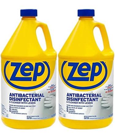 Zep Antibacterial Disinfectant & Cleaner with Lemon - 1 Gallon Case of 2 | Optimal Hard Surface Cleaner & Disinfectant for Home & Business - Buy Online on GoSupps.com