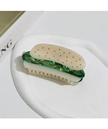 Hair Claw Clips Cute Hot Dog Hairpin Clip Headwear Cartoon Hamburg Grip Pin Teeth Clamp Hair Accessories for Women Girls Green - Buy Online on GoSupps.com