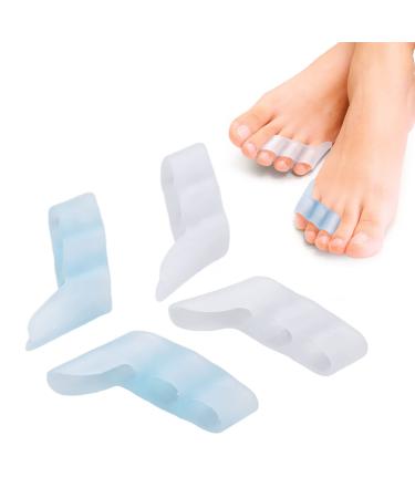 Little Toe Separator 8pairs Soft Silicone Toe Protectors Breathable Toe Cushions 3 Hole Overlapping Toe Separator for Toe Scuff Protection