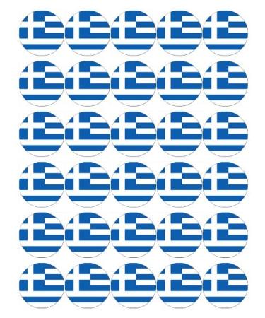 30 Greece Greek Flags Cupcake Toppers Edible Wafer Paper Fairy Cake Toppers Birthday Cake Decorations
