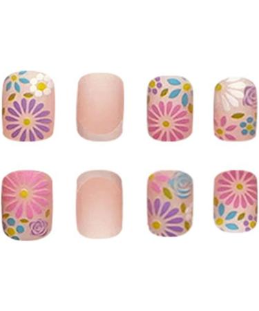 24Pcs/Box Fake Nails Press on Short Reusable with Designs Set French Artificial Wearable Fake Nail Stick-on Nails Tips Press on Nails for Wide Nail beds Long Length Cute Designs Summer - Buy Online on GoSupps.com