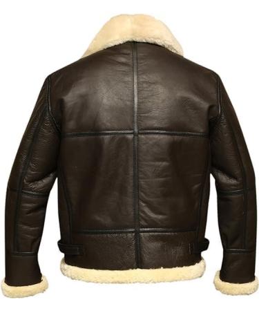 Men's B3 RAF Aviator Cockpit Pilot Military Real Sheep Shearling Warm Bomber Leather Jacket for Winters X-Large Brown - Buy Online on GoSupps.com