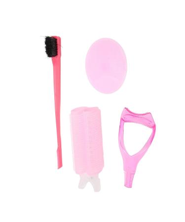 Pink Hair Dressing Curler & Face Cleaning Brush Set - Women s Beauty Essentials | Eyebrow & Eyelash Assistant - Buy Online on GoSupps.com