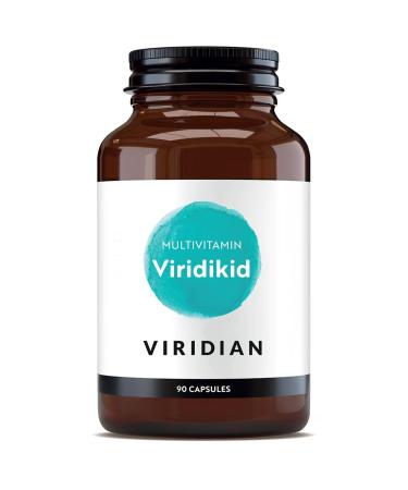 Viridian - ViridiKid Multivitamin & Mineral Capsules | Essential Nutritional Support for Kids 2+ | Pure Formula with Vitamins A B C D E K Zinc Iron | Easy-to-Swallow Microcapsules | 90 Caps