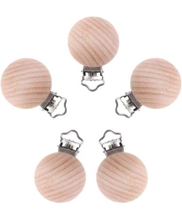 GLASSNOBLE 20pcs Wooden Pacifier Clips - DIY Baby Teething Ring Clips & Clasps 30mm | International Shipping Available - Buy Online on GoSupps.com