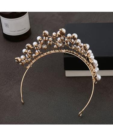 JORCEDI Pearl Rhinestone Tiaras & Crowns Headband - Princess Queen Headdress for Girls - Gold Crown for Wedding, Prom, Birthday - Buy Online on GoSupps.com
