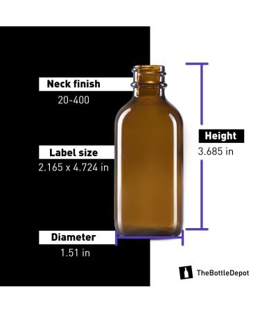 Buy 2-Pack 2 oz Clear Amber Glass Dropper Bottles - Leakproof Boston Round for Essential Oils | The Bottle Depot - Buy Online on GoSupps.com
