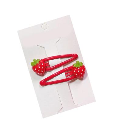 Snap Hair Clip Cartoon 3D Strawberry Hair Clips For Kids Fruit Resin Cute Hair Clips Hair Accessories 5