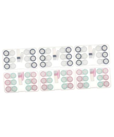 Homsfou 6 sentences contact lens container transparent plastic container Storage set for contact lens containers Local tool lens storage set care suite suitcase