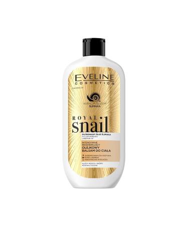 Eveline Cosmetics Royal Snail Intensive Regenerating Oil Body Balm with Snail Slime Shea Butter Hemp Oil - For All Skin Types 350 ml