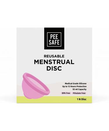 Peesafe Reusable Menstrual Disc - High Capacity 55ml | Medical Silicone Menstrual Cup & Storage Bag | Eco-Friendly Period Solution - Buy Online on GoSupps.com