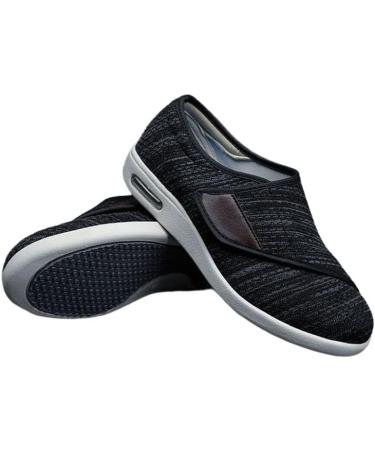 Orthopedic Diabetic Slippers for Men and Women - Wide Width, Adjustable, Easy Switch - Ideal for Diabetes, Edema, Swollen Feet, Elderly - Post Surgery Support (Black/Grey, Size 11) - Buy Online on GoSupps.com