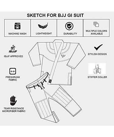 Jayefo Kids Brazilian Jiu Jitsu GI for Boys and Girls | Lightweight IBJJF Legal BJJ Gi for Children | Soft Preshrunk Grappling Youth MMA Kimono with Free White Belt - 1 Year Warranty | White/Gold K00 - Buy Online on GoSupps.com