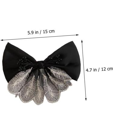 minkissy bow hairpin bow women barrettes Black hair bow headress bow hairpin bow hair barrettes for women xmas bowknot hair ties for women headwear bow woman dense fabric Fabric - Buy Online on GoSupps.com