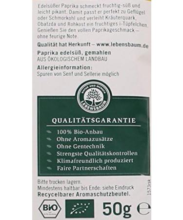 Sweet Ground Paprica BIO 50 g - LEBENSBAUM - Buy Online on GoSupps.com