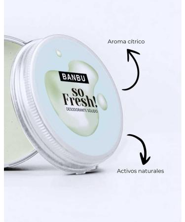  BANBU So Fresh Pack of 2 Natural Solid Deodorants 50ml Vegan Citrus Scent 24 Hour Protection - Buy Online on GoSupps.com