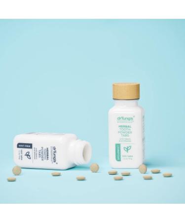 DrTung's Herbal Toothpaste Tablets - Fluoride-Free Vegan Travel Size TSA Compliant Mint-Free - 100 Chewable Tabs (Pack of 3 - Buy Online on GoSupps.com