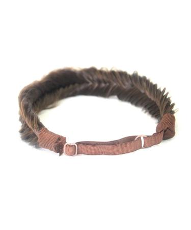 Bobiya Wide Fishtail Art Hair Braids Headband - Classic Dark Brown Braided Elastic Stretch Beauty Accessory - Buy Online on GoSupps.com