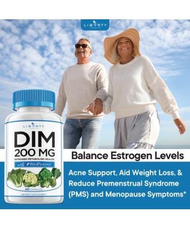 DIM Supplement 200mg with BioPerine - 120-Day Supply for Hormone Balance & Menopause Relief - Acne Treatment, PCOS & Fitness Support - Buy Online on GoSupps.com