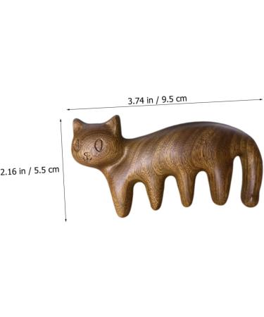 Magiclulu Cat-Shaped Massage Comb | 3-in-1 Head & Body Massage Tool | Travel-Friendly Sandalwood Brush for Cats & Dogs - Buy Online on GoSupps.com