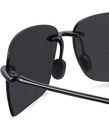 JULI Tr90 Rimless Sports Sunglasses for Men Women | Polarized for Running Fishing Golf Surf Driving | C5-Black - Buy Online on GoSupps.com