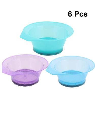 Lurrose 6-Piece Hair Color Mixing Bowl Set | Professional Plastic Hair Dye Bowls for Salon & Hairdressers - Random Colors - Buy Online on GoSupps.com