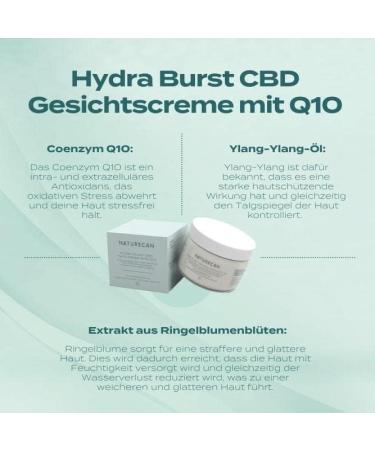  Naturecan Naturecan CBD Hydra Burst Rejuvenating Day Cream Enriched with CBD & Antioxidants Vegan & Non-GMO 50ml - Buy Online on GoSupps.com