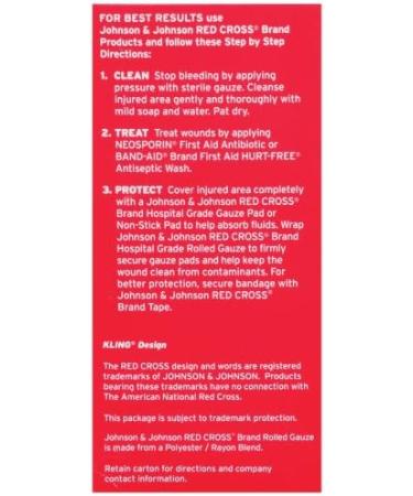 Johnson & Johnson Red Cross 3" x 2.5 Yards - 1 Count (Pack of 6) | International Shipping Available - Buy Online on GoSupps.com
