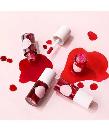 2 Colors Lip Tint Stain Set - Mini Liquid Lipstick Velvet Lip Tint Watery Lip Stain Plump Lip Gloss - Apple & Watermelon Shades - Natural Makeup for Cheek & Lip - Buy Online on GoSupps.com