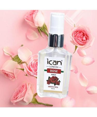 ican London Pure Rose Water Hydrating Facial Mist Spray 50ml - Buy Online on GoSupps.com