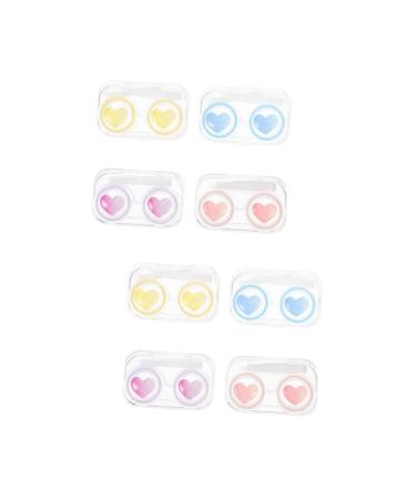 Gatuida pack with 8 pieces of contact lens container Nursing set for contact lenses eyelash containers for cosmetic lens contact lens solution in travel size Seachable storage box PP
