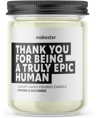 Madagascan Vanilla Jasmine & Sugared Almond Thank You Candle - 220g Soy Wax - Christmas Gifts for Women, Teachers, Colleagues & Friends - Makester - Buy Online on GoSupps.com