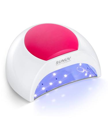 SUNUV UV LED Nail Lamp, 48W, Gel UV Nail Lamp, Gel Nail Light, Nail Dryer for Nails with 4 Timer Setting Sensor for Home Salon Red