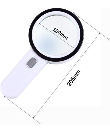 30 Times Portable Light Magnifying Glass 100mm Large Optical Lens High-Definition Lightweight for Viewing Books Newspapers Macular Degeneration Made in China - Buy Online on GoSupps.com