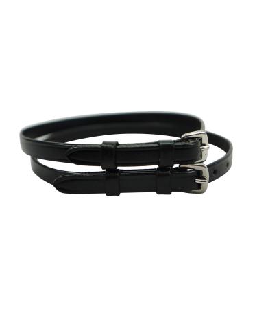 Derby Originals Premium English Leather Spur Straps Available in Childrens, Womens, and Mens Sizes 14.5" (Kids) Black