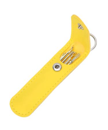 Portable Spiral Ear Wax Removal Tool Set - U Shape Ear Spoon Cleaner (Black/Yellow) - Buy Online on GoSupps.com